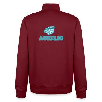 Geschenk für Aurelio - Unisex Organic Zip Sweatshirt von Stanley/Stella - Burgunderrot - Hinten - AI Model Male 185 dark (185cm)