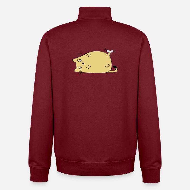 Chat avec du ruban adhésif - Sweat zippé unisexe en coton bio Stanley/Stella - bordeaux