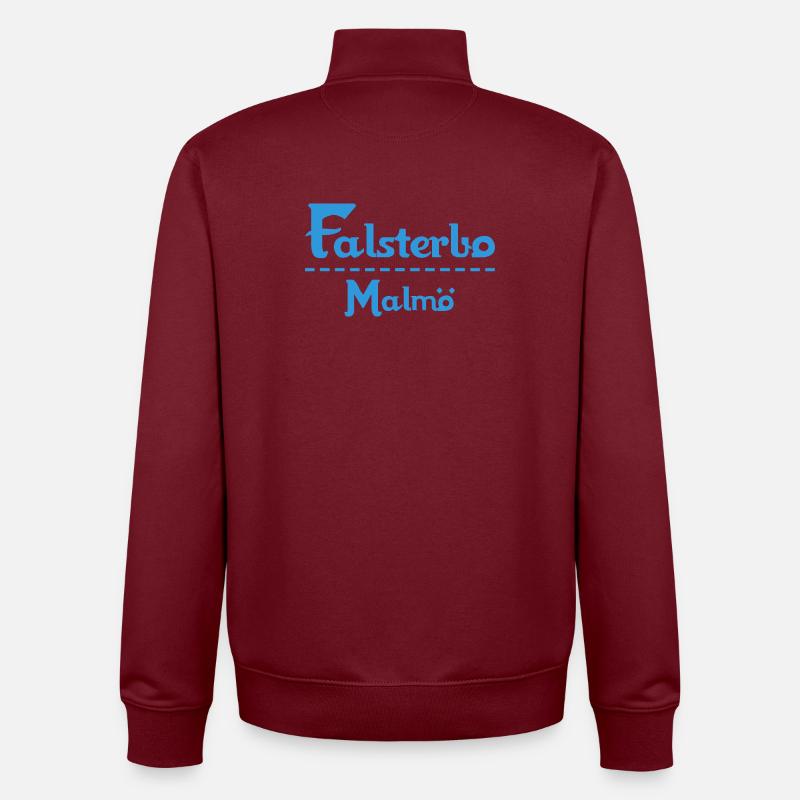 Centrum Malmö – Blue Text Design - Unisex Organic Zip Sweatshirt von Stanley/Stella - Burgunderrot