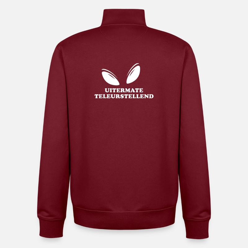 Uitermate teleurstellend white edition - Unisex Organic Zip Sweatshirt by Stanley/Stella - burgundy