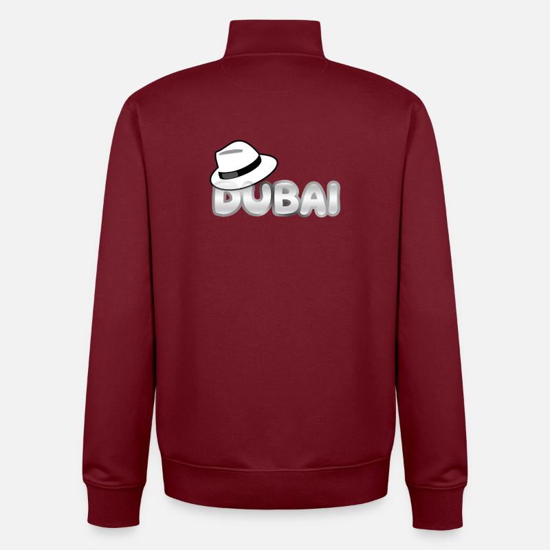 Style de Dubaï avec Fedora - Sweat zippé unisexe en coton bio Stanley/Stella - bordeaux