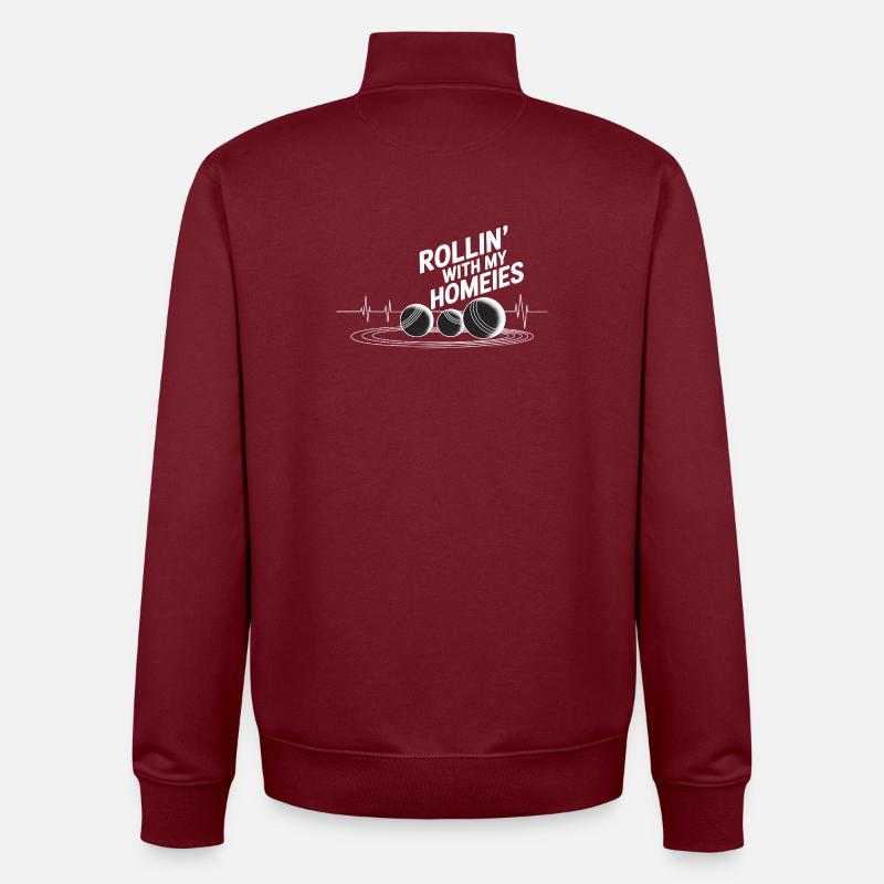 Boccia King Passion de Précision - Sweat zippé unisexe en coton bio Stanley/Stella - bordeaux