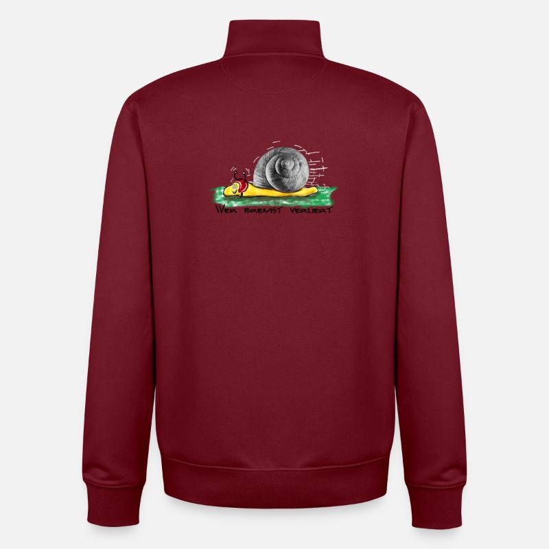 Qui ralentit perd - Sweat zippé unisexe en coton bio Stanley/Stella - bordeaux