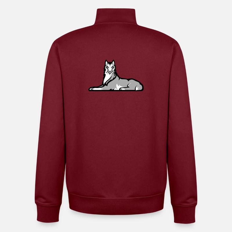 Chechen Lone Wolf - Unisex Organic Zip Sweatshirt by Stanley/Stella - burgundy