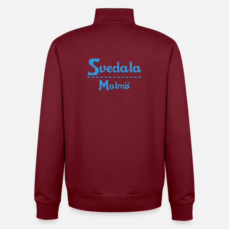Svedala – Malmö Himmelblaues Design - Unisex Organic Zip Sweatshirt von Stanley/Stella - Burgunderrot