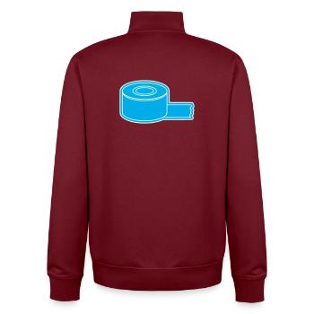 Klebeband Tape Rolle Outline - Unisex Organic Zip Sweatshirt von Stanley/Stella - Burgunderrot - Hinten - AI Model Male 185 dark (185cm)