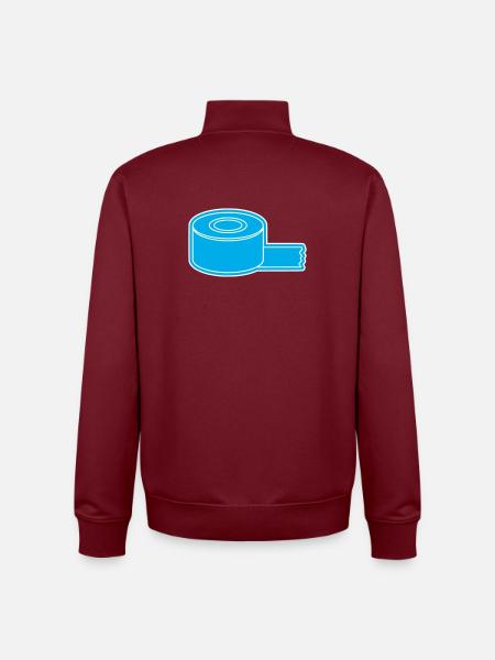 Adhesive Tape Roll Outline - Unisex Organic Zip Sweatshirt by Stanley/Stella - burgundy