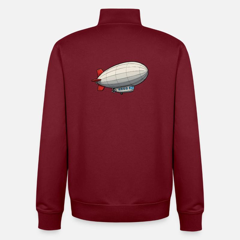 Luftschiff Cartoon Zeppelin - Unisex Organic Zip Sweatshirt von Stanley/Stella - Burgunderrot
