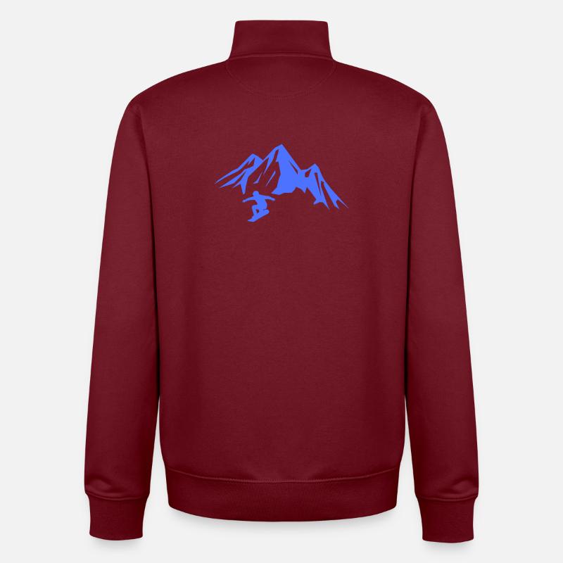 snowboard_berge- - Sweat zippé unisexe en coton bio Stanley/Stella - bordeaux