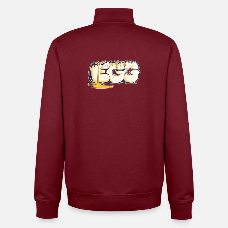 Egg, mot dessiné (2) - Sweat zippé unisexe en coton bio Stanley/Stella - bordeaux