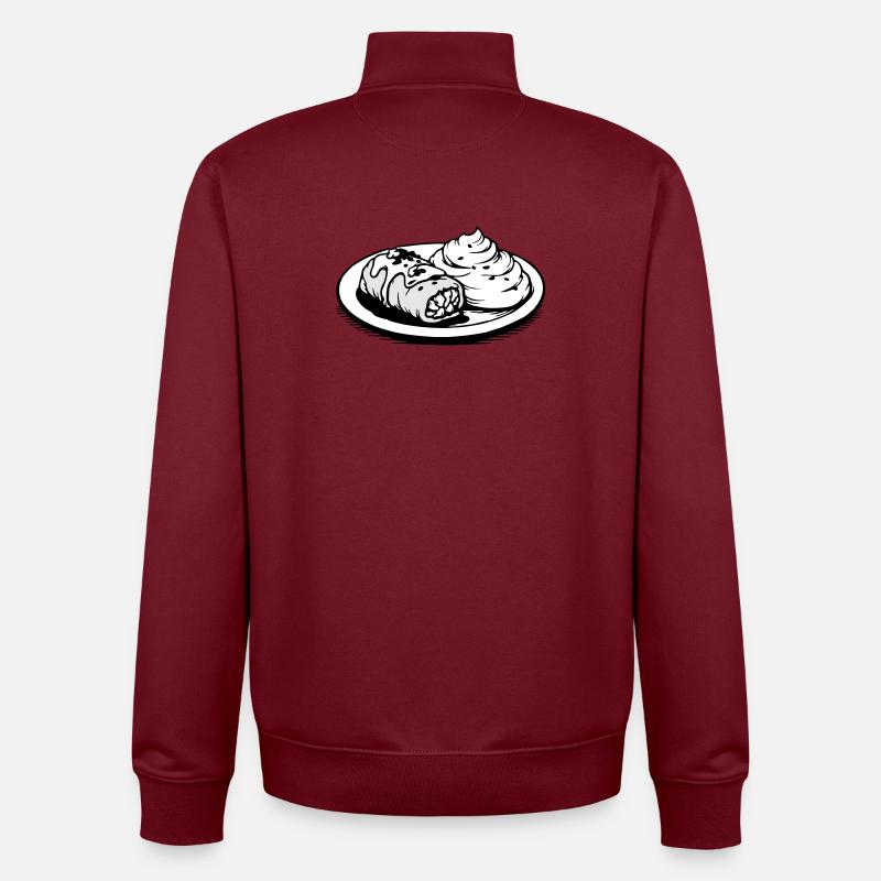 Golubzi cabbage wrap with mashed potatoes - Unisex Organic Zip Sweatshirt by Stanley/Stella - burgundy