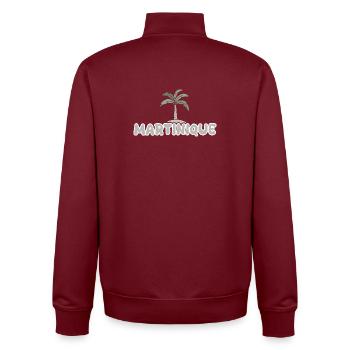 Geschenk für Martinique - Unisex Organic Zip Sweatshirt von Stanley/Stella - Burgunderrot - Hinten - AI Model Male 185 dark (185cm)