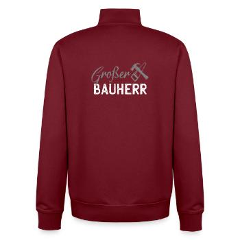 Builder Tool Silhouette - Unisex Organic Zip Sweatshirt by Stanley/Stella - burgundy - Back - AI Model Male 185 dark (185cm)
