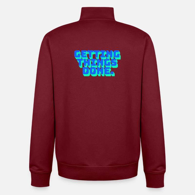 Fokus Motivation Getting Things Done - Unisex Organic Zip Sweatshirt von Stanley/Stella - Burgunderrot