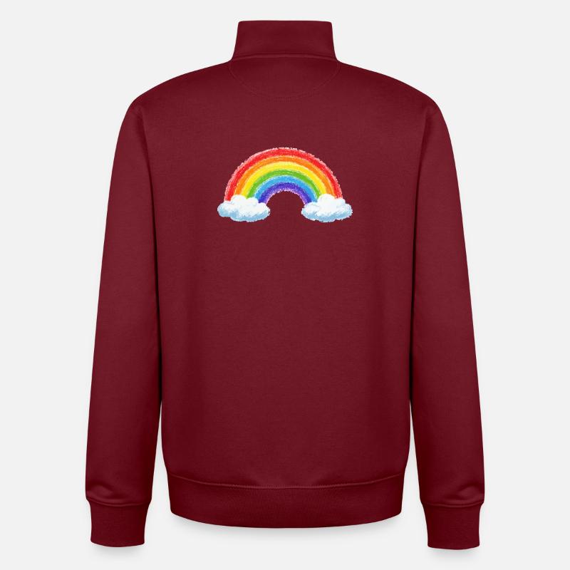 Rainbow over clouds - Unisex Organic Zip Sweatshirt by Stanley/Stella - burgundy