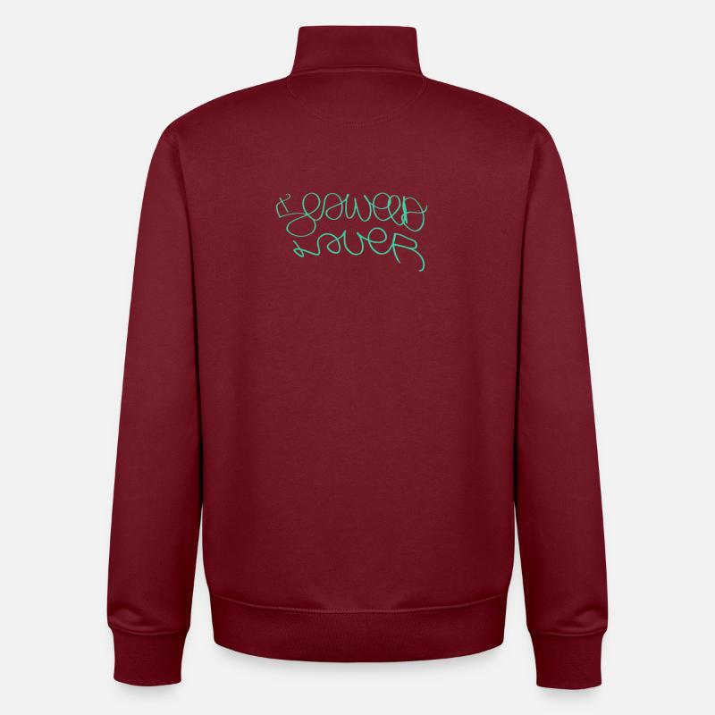 Gift idea for algae lovers - Unisex Organic Zip Sweatshirt by Stanley/Stella - burgundy