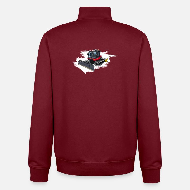 Snowcat dans la neige - Sweat zippé unisexe en coton bio Stanley/Stella - bordeaux