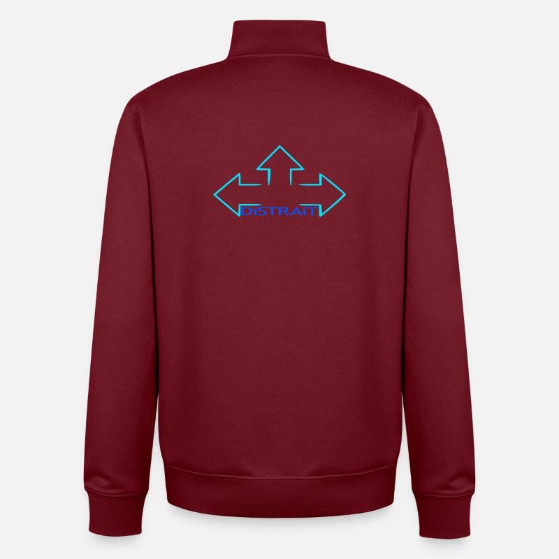 Distrait - Sweat zippé unisexe en coton bio Stanley/Stella - bordeaux