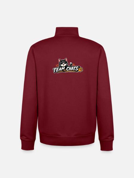 Team des Chats noirs horizontal - Sweat zippé unisexe en coton bio Stanley/Stella - bordeaux