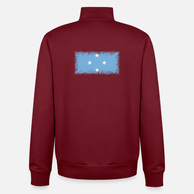 Gift for Micronesia - Unisex Organic Zip Sweatshirt by Stanley/Stella - burgundy