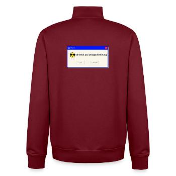 Emotion.exe Error – Dark Glitch Streetwear - Unisex Organic Zip Sweatshirt von Stanley/Stella - Burgunderrot - Hinten - AI Model Male 185 dark (185cm)