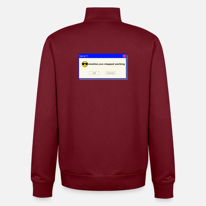 Emotion.exe Error – Dark Glitch Streetwear - Unisex Organic Zip Sweatshirt von Stanley/Stella - Burgunderrot