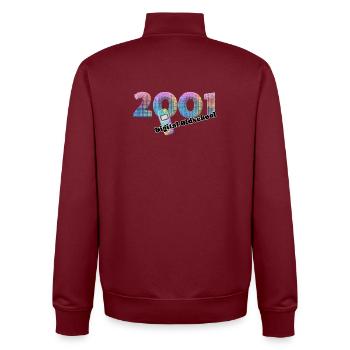 2001 – Early Mobile Lifestyle - Unisex Organic Zip Sweatshirt by Stanley/Stella - burgundy - Back - AI Model Male 185 dark (185cm)