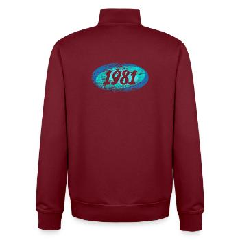 retro 1981 - Unisex Organic Zip Sweatshirt by Stanley/Stella - burgundy - Back - AI Model Male 185 dark (185cm)