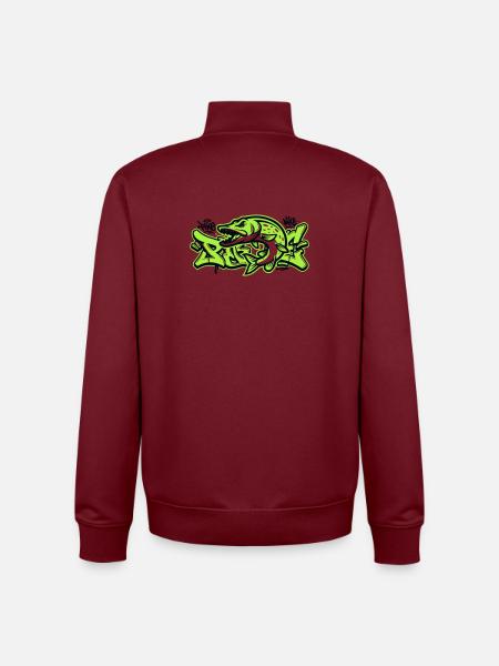Pike Graffiti Graphic - Unisex Organic Zip Sweatshirt by Stanley/Stella - burgundy