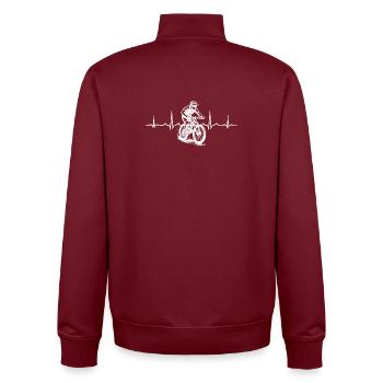 Simple mountain bike idea for mountain bike - Unisex Organic Zip Sweatshirt by Stanley/Stella - burgundy - Back - AI Model Male 185 dark (185cm)