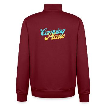 Camping Please Retro Script - Unisex Organic Zip Sweatshirt von Stanley/Stella - Burgunderrot - Hinten - AI Model Male 185 dark (185cm)