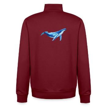 whale - Unisex Organic Zip Sweatshirt by Stanley/Stella - burgundy - Back - AI Model Male 185 dark (185cm)