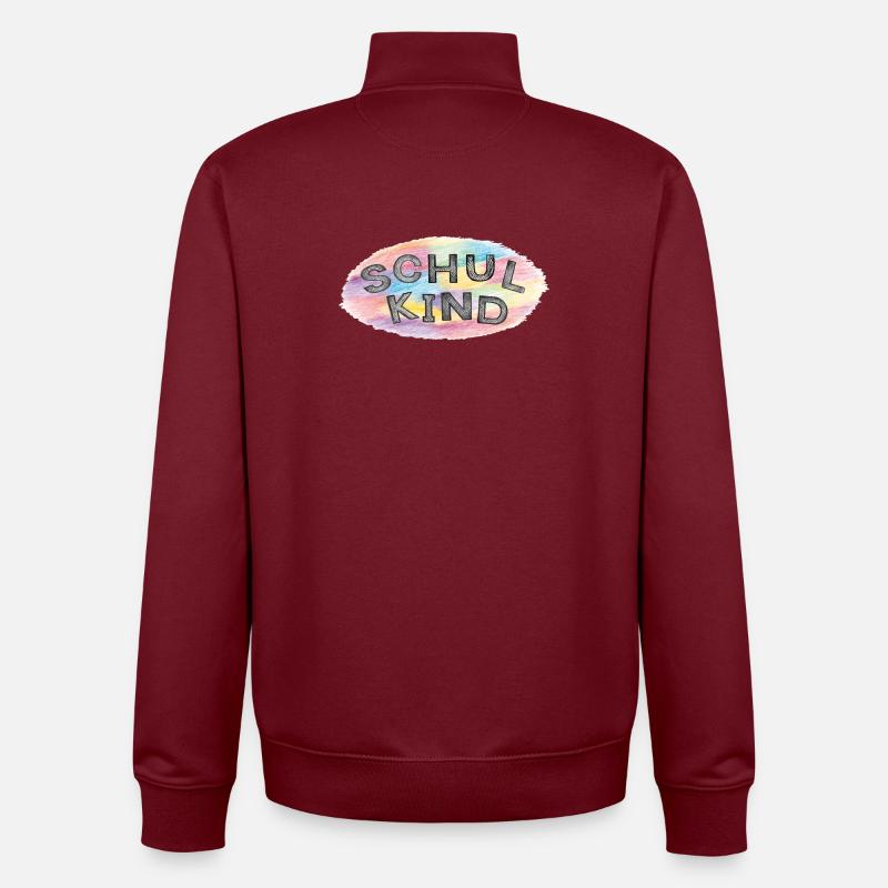 Schulkind - Unisex Organic Zip Sweatshirt von Stanley/Stella - Burgunderrot