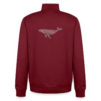 Humpback whale - Unisex Organic Zip Sweatshirt by Stanley/Stella - burgundy - Back - AI Model Male 185 dark (185cm)