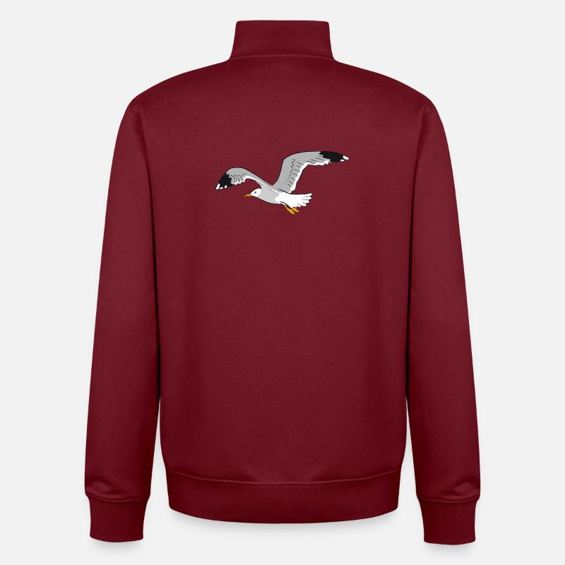 moewe vogel strand - Unisex Organic Zip Sweatshirt von Stanley/Stella - Burgunderrot
