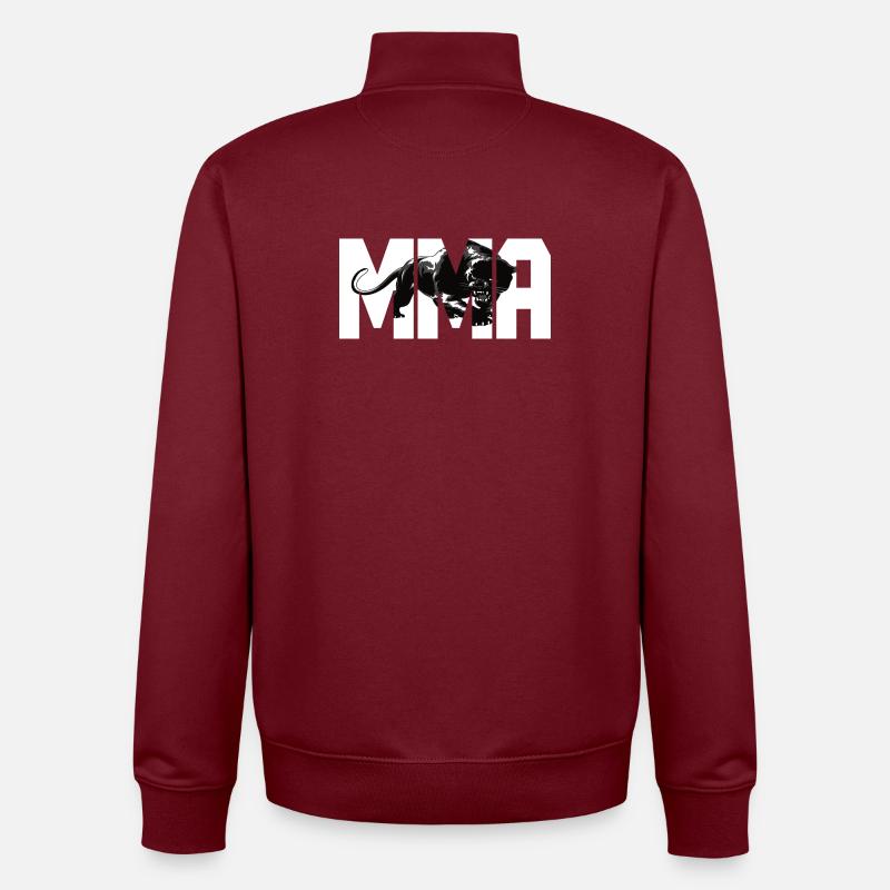 MMA Design mit einer Raubkatze - Unisex Organic Zip Sweatshirt von Stanley/Stella - Burgunderrot