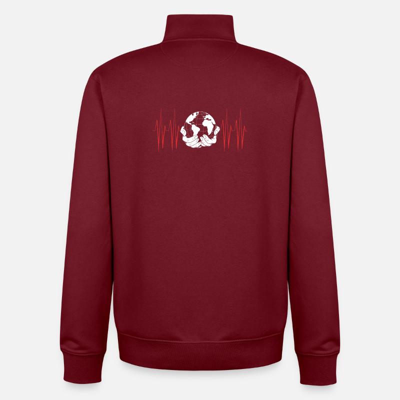 Climate change Environment Environmental protection - Unisex Organic Zip Sweatshirt by Stanley/Stella - burgundy