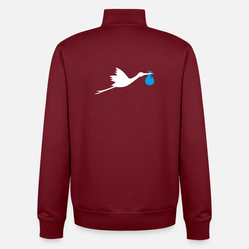 Stork stork boy - Unisex Organic Zip Sweatshirt by Stanley/Stella - burgundy