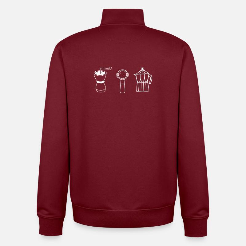 Évolution café  - Sweat zippé unisexe en coton bio Stanley/Stella - bordeaux