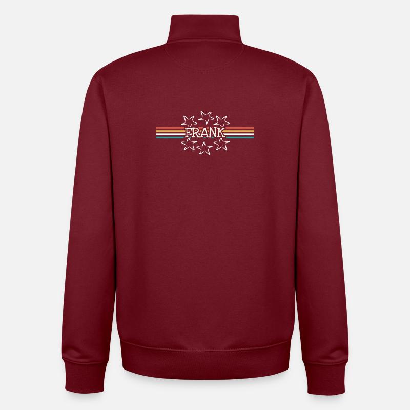First name Frank - Unisex Organic Zip Sweatshirt by Stanley/Stella - burgundy