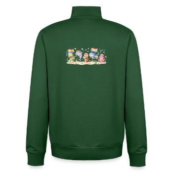 Mois de la fierté LGBTQ - Animaux arc-en-ciel - Sweat zippé unisexe en coton bio Stanley/Stella - vert bouteille - Dos - AI Model Male 185 dark (185cm)