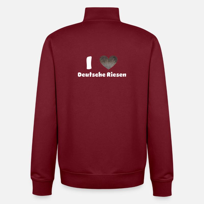Deutsche Riesen - Unisex Organic Zip Sweatshirt von Stanley/Stella - Burgunderrot