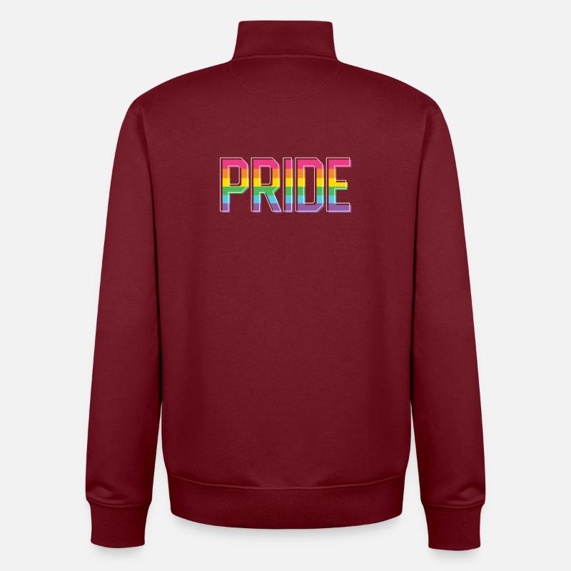 Pride Month LGBT - Pride! - Unisex Organic Zip Sweatshirt by Stanley/Stella - burgundy