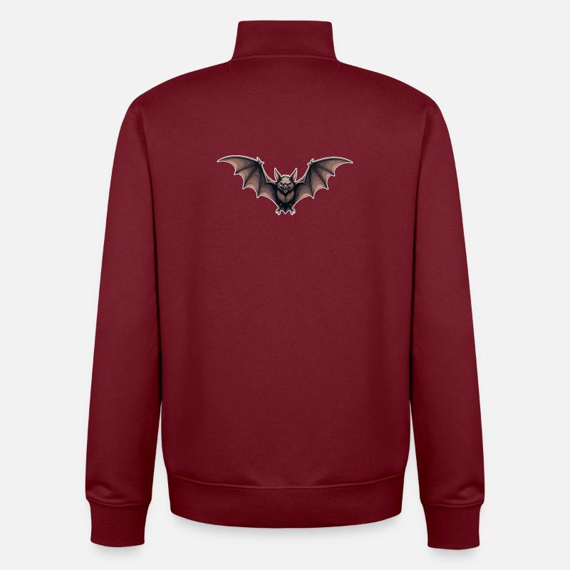 Fledermaus Nachtflug Emblem - Unisex Organic Zip Sweatshirt von Stanley/Stella - Burgunderrot