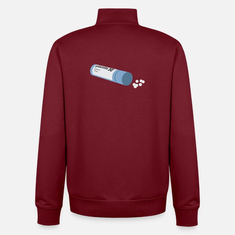 Placebopathie - Sweat zippé unisexe en coton bio Stanley/Stella - bordeaux