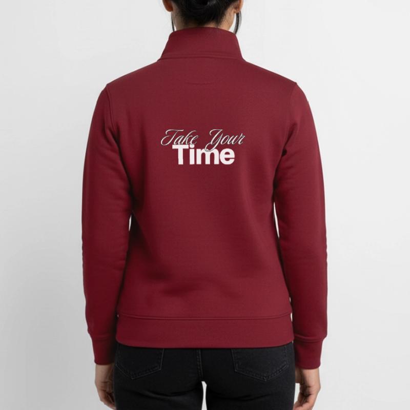 Prenez votre temps Conception Sweat zippé unisexe en coton bio Stanley/Stella