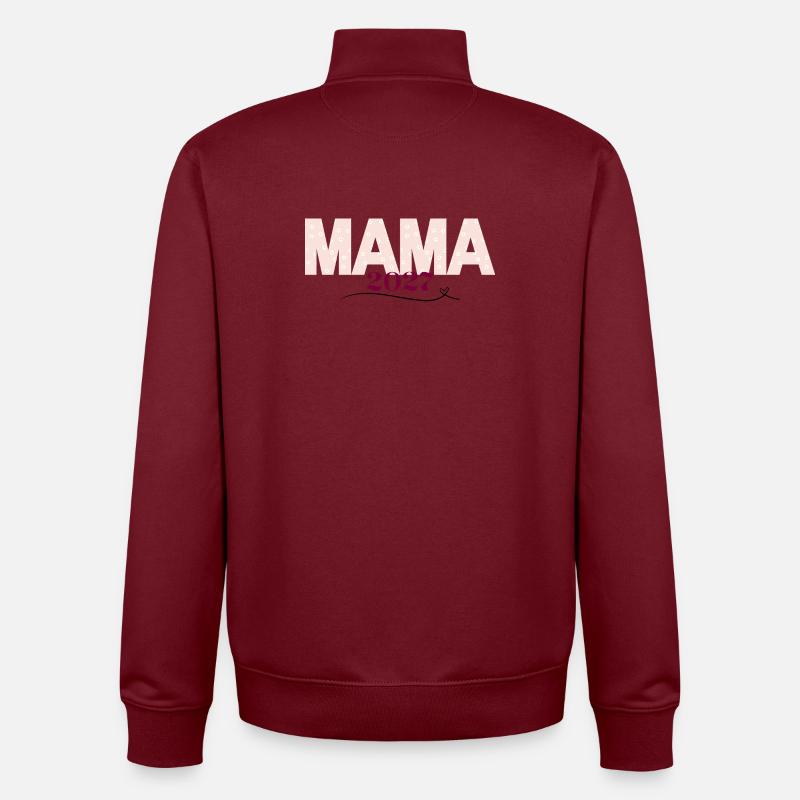 Imprimé floral Mama 2027 - Sweat zippé unisexe en coton bio Stanley/Stella - bordeaux