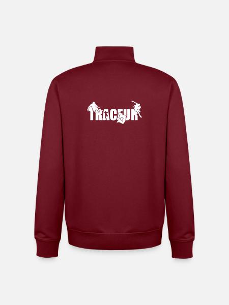 Parkour Traceur white - Unisex Organic Zip Sweatshirt by Stanley/Stella - burgundy