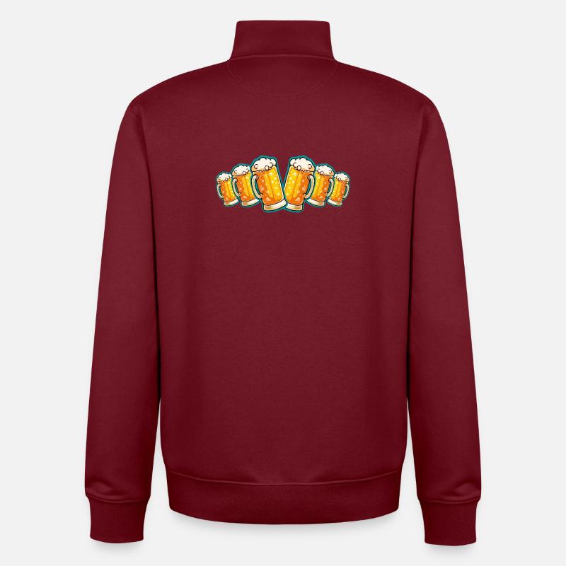 Bierglas Bierkrug Bier - Unisex Organic Zip Sweatshirt von Stanley/Stella - Burgunderrot