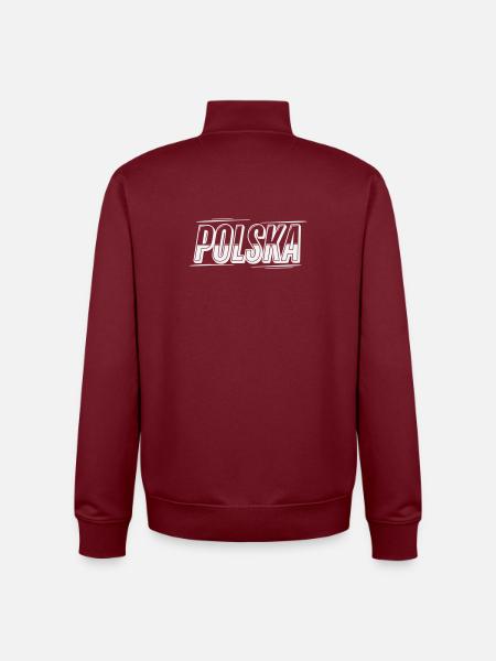 Polska Outline Font Design - Unisex Organic Zip Sweatshirt by Stanley/Stella - burgundy